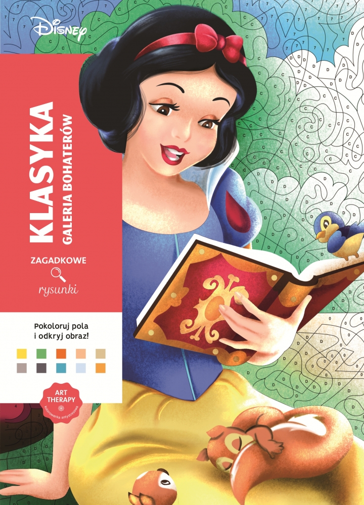 Art therapy. Kolorowanka antystresowa. Disney. Klasyka. Galeria bohaterów. Zagadkowe rysunki