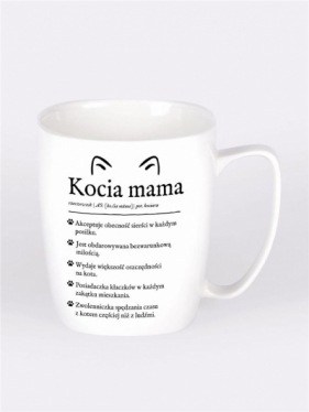 Kubek ceramiczny biały Kocia mama