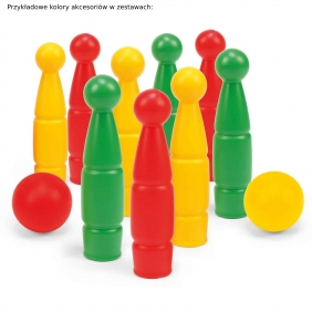 Kręgle w siatce - 5 kręgli + 1 kula (80023)