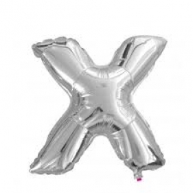 Balon Litera "X" 40cm srebrny