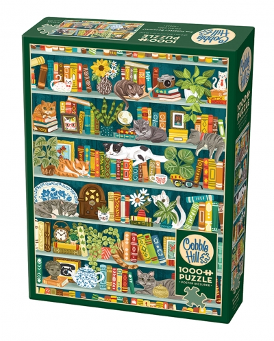 Puzzle 1000 Miejsce dla książek i kotów 112236