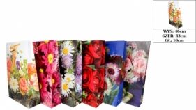 Torebka laminowana jumbo kwiaty 33x46x10 mix 12 szt