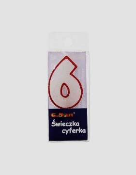 Świeczka cyferka z brokatem 6