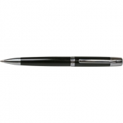 Długopis obrotowy 10KB008 Titanum metalowy czarny jodełkowy wzór srebrne wykończenie niebieski wkład 0,7 mm