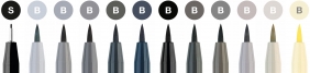 Zestaw Faber-Castell Pitt Artist Pen Brush, 12 kolorów - tonacja szara (267423)