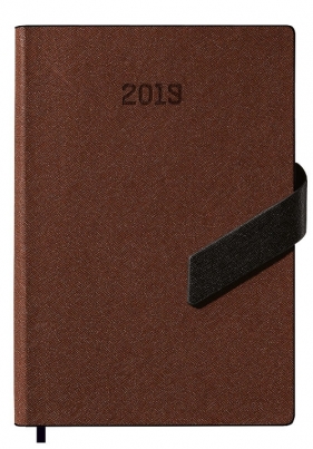 Kalendarz książkowy A5 brązowy z klipsem magnetycznym 2019 (925223)