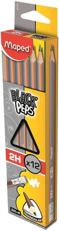 Ołówek z gumką Blackpeps 2h 12 sztuk