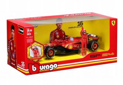 <img src='https://webimage.pl/pics/238/8/d4893993268238.jpg' style='height:440px' /> Bburago 16 1:24 FERRARI FORMULA SF-24 Charles Leclerc 18-26823_16