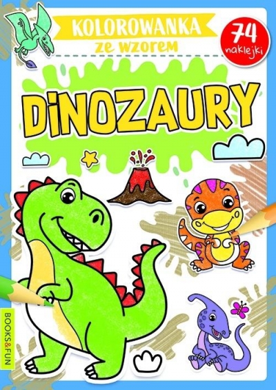 Dinozaury. Kolorowanka ze wzorem