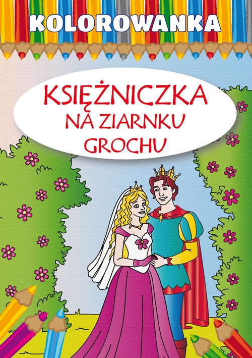 Kolorowanka Księżniczka na ziarnku grochu