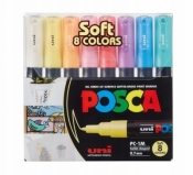 Markery pastelowe PC-1M Soft 8 kolorów POSCA UNI