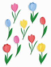 Dekoracje okienne wiosenne - Tulipany 01 9szt
