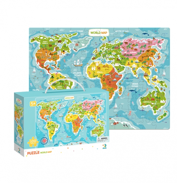 Puzzle 100: Mapa świata (DOP300123)