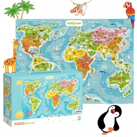 Puzzle - Mapa świata, 100 el. (DOP300123)
