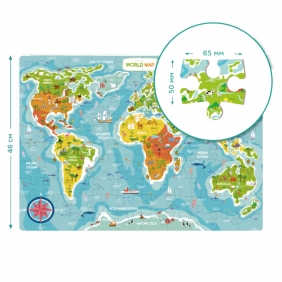 Puzzle - Mapa świata, 100 el. (DOP300123)