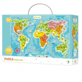 Puzzle - Mapa świata, 100 el. (DOP300123)
