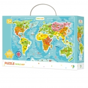Puzzle - Mapa świata, 100 el. (DOP300123)