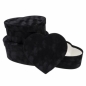 Pudełko Flower Box 3szt welur serce czarne ROZETTE