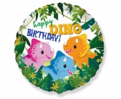 Balon foliowy Happy Birthday - Dino