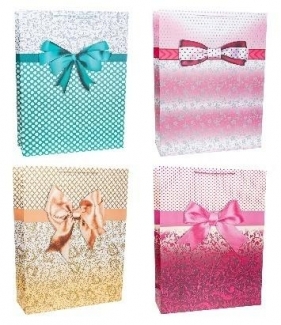 Torebka ozdobna 51x72x18cm szerokie dno mix