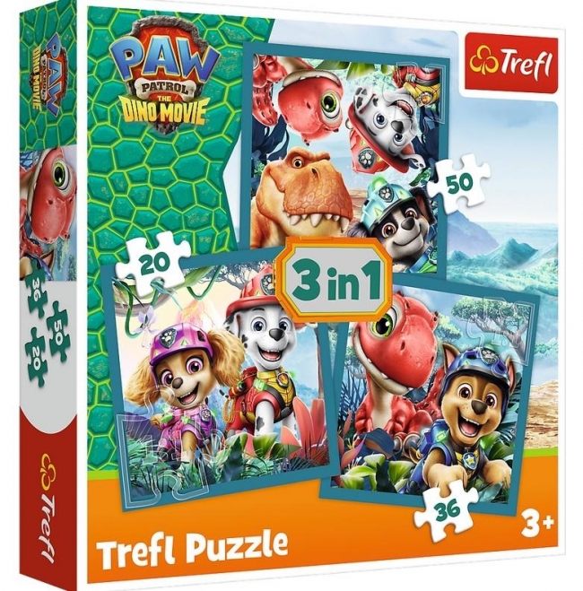 Puzzle 3w1 Paw Patrol i wyspa dinozaurów TREFL