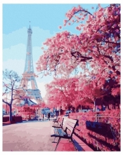 Malowanie po numerach - Wiosenny Paryż 40x50