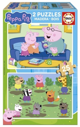 Puzzle 2x25 Świnka Peppa (drewniane)