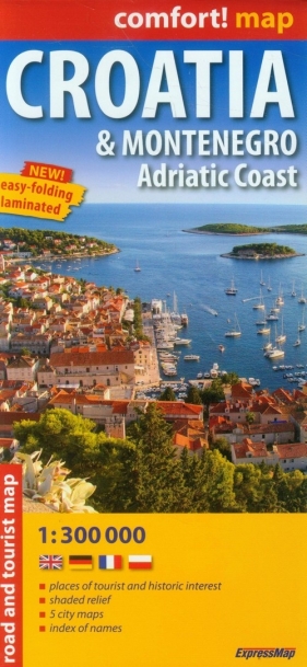 Croatia Montenegro Adriatic Coast mapa samochodowo-turystyczna 1:300 000 - <br />