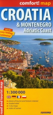 Croatia Montenegro Adriatic Coast mapa samochodowo-turystyczna 1:300 000 - <br />