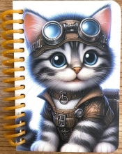 Kołonotatnik ozdobny A7/64K gładki Kot