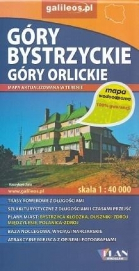 Mapa wodoodporna - Góry Bystrzyckie, Góry Orlickie - Opracowanie zbiorowe