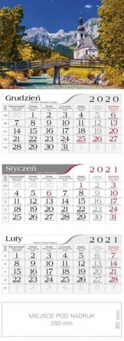 Kalendarz 2021 Trójdzielny Górski kościółek CRUX