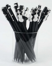 Ołówek czarny ze skrzypcami białymi