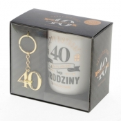 Kubek + brelok 40 Urodziny PAN DRAGON 300 ml (5901854953243)
