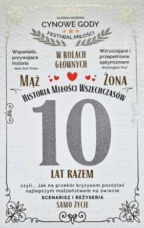 Karnet 10 rocznica ślubu (cynowa)