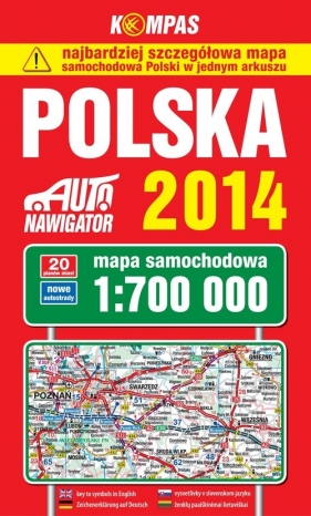 Polska 2014 Mapa samochodowa 1:700 000