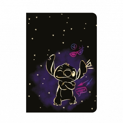 <img src='https://webimage.pl/pics/243/6/d5903686396243.jpg' style='height:440px' /> Zeszyt A5 32k. 3 linie kolor Disney Gold Stitch wzór 3