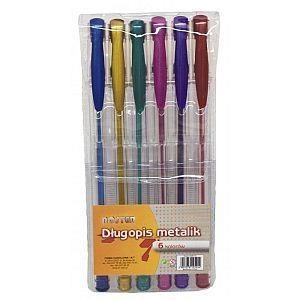 Długopis gel metalic 6 sztuk NOSTER