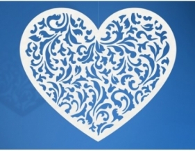Dekoracja papierowa serce 13,5 x 11,5 cm 10 sztuk (ZPS1D)
