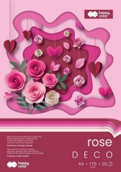 Happy Color, Blok Hobby Deco Rose 170 g/m2, A4/20 ark., 5 kolorów