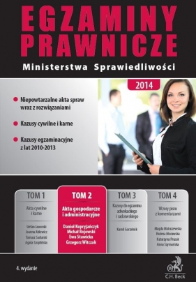 Egzaminy Prawnicze Ministerstwa Sprawiedliwości Tom 2 Akta gospodarcze i administracyjne - Witczak Grzegorz<br />