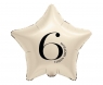 Balon foliowy Gwiazda kremowa cyfra 6 44cm