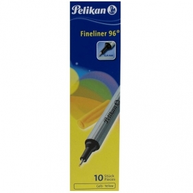 Cienkopis FineLiner 96 0,4mm Pelikan, 10 szt. - żółty