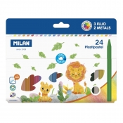 Kredki świecowe MILAN PLASTIPASTEL, 24 kolory w kartonowym opakowaniu (022R24)