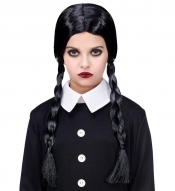 Peruka czarna z warkoczami