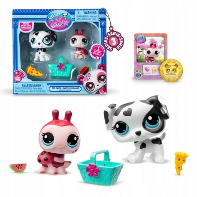 <img src='https://webimage.pl/pics/247/6/d885561006247.jpg' style='height:440px' /> Littlest Pet Shop Zestaw figurek Piesek Dalmatyńczyk i Biedronka + akcesoria seria 3