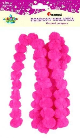Pompony girlanda 1,25cm różowe DIY16071C
