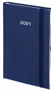 Kalendarz 2021 B5 Dzienny Cross z gumką Granatowy