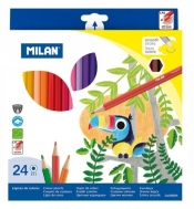 Kredki ołówkowe Milan 211 sześciokątne, 24 kolory w kartonowym opakowaniu (80024)