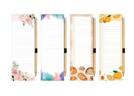 Blok magnetyczny na lodówkę 8x24cm 80k+ołówek mix